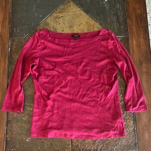Talbots Pink Fitted 3/4 Sleeve Blouse